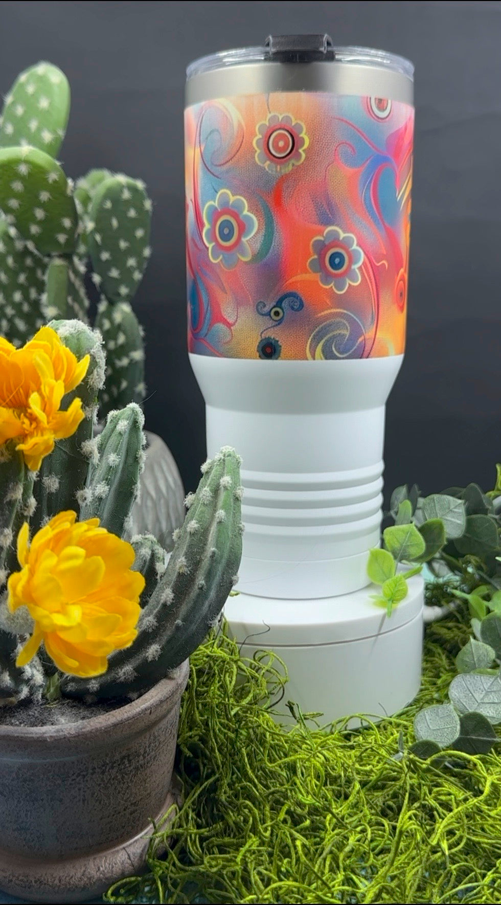 Boho Flower Swirl Tumbler