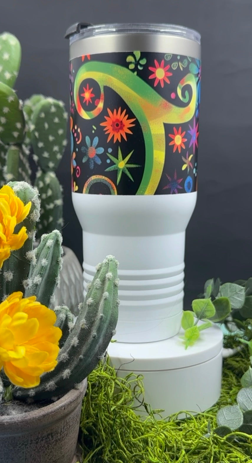 Boho Black Colorful Tumbler