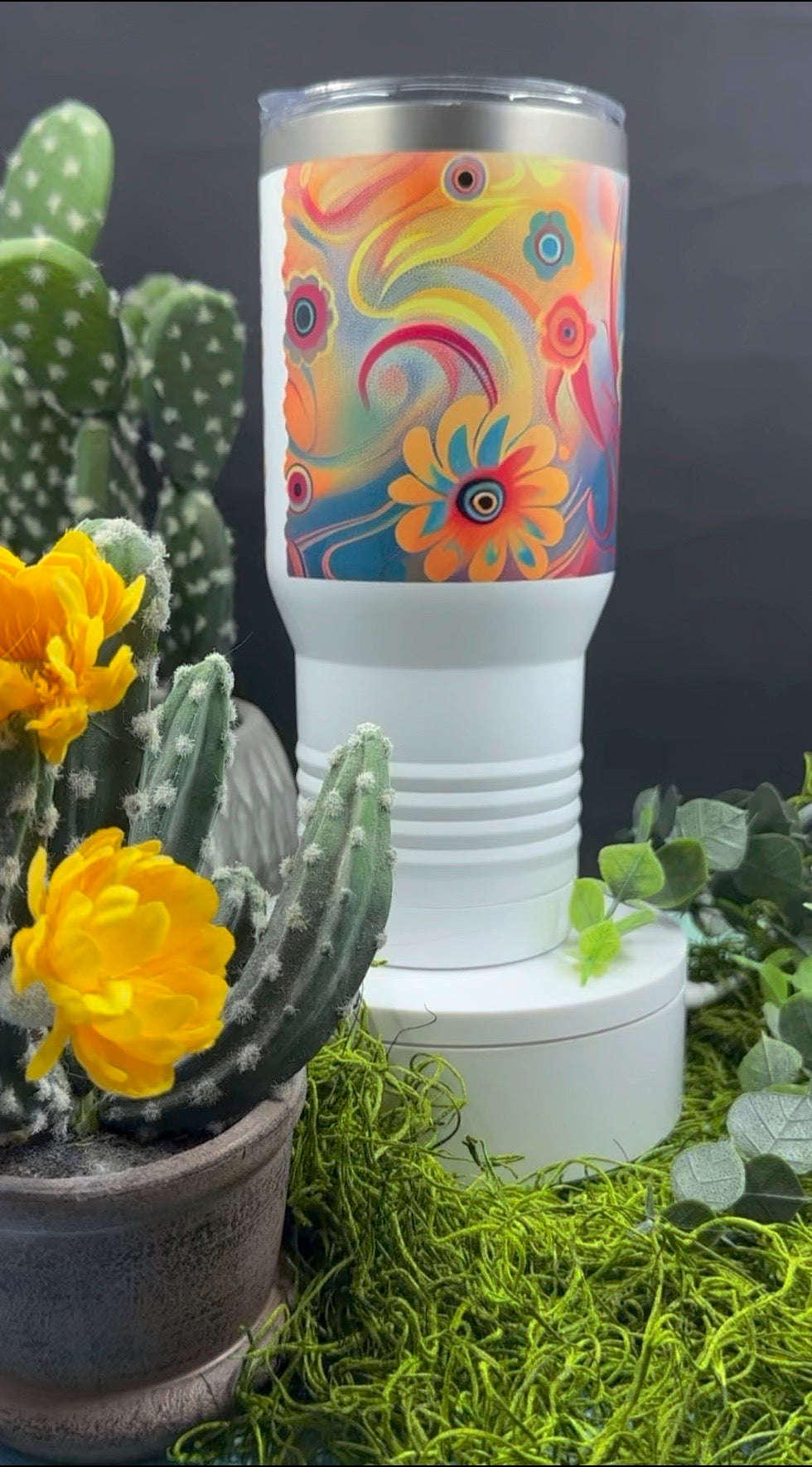 Boho Flower Swirl Tumbler