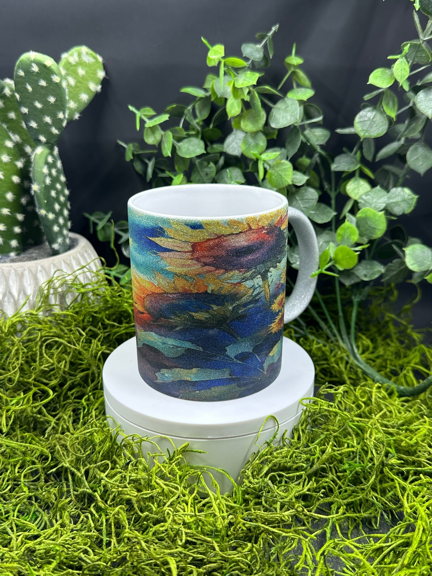 Colorful Sunflowers Glitter 12oz Mug