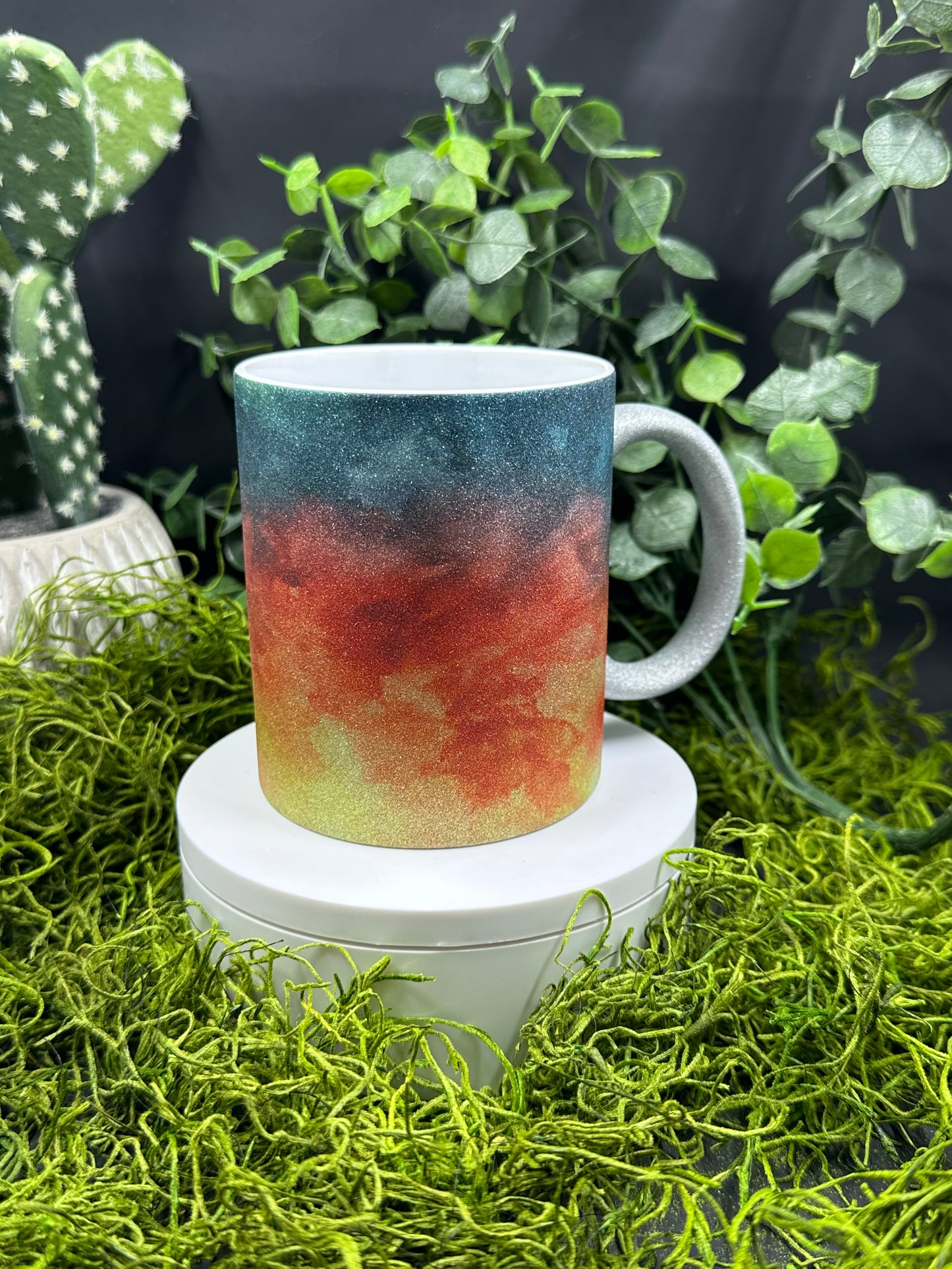 Rainbow Tye Dye Glitter 12oz Mug