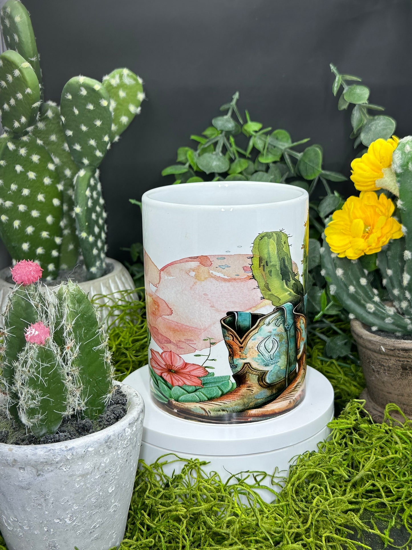Cowboy Boot Cactus 15oz Mug
