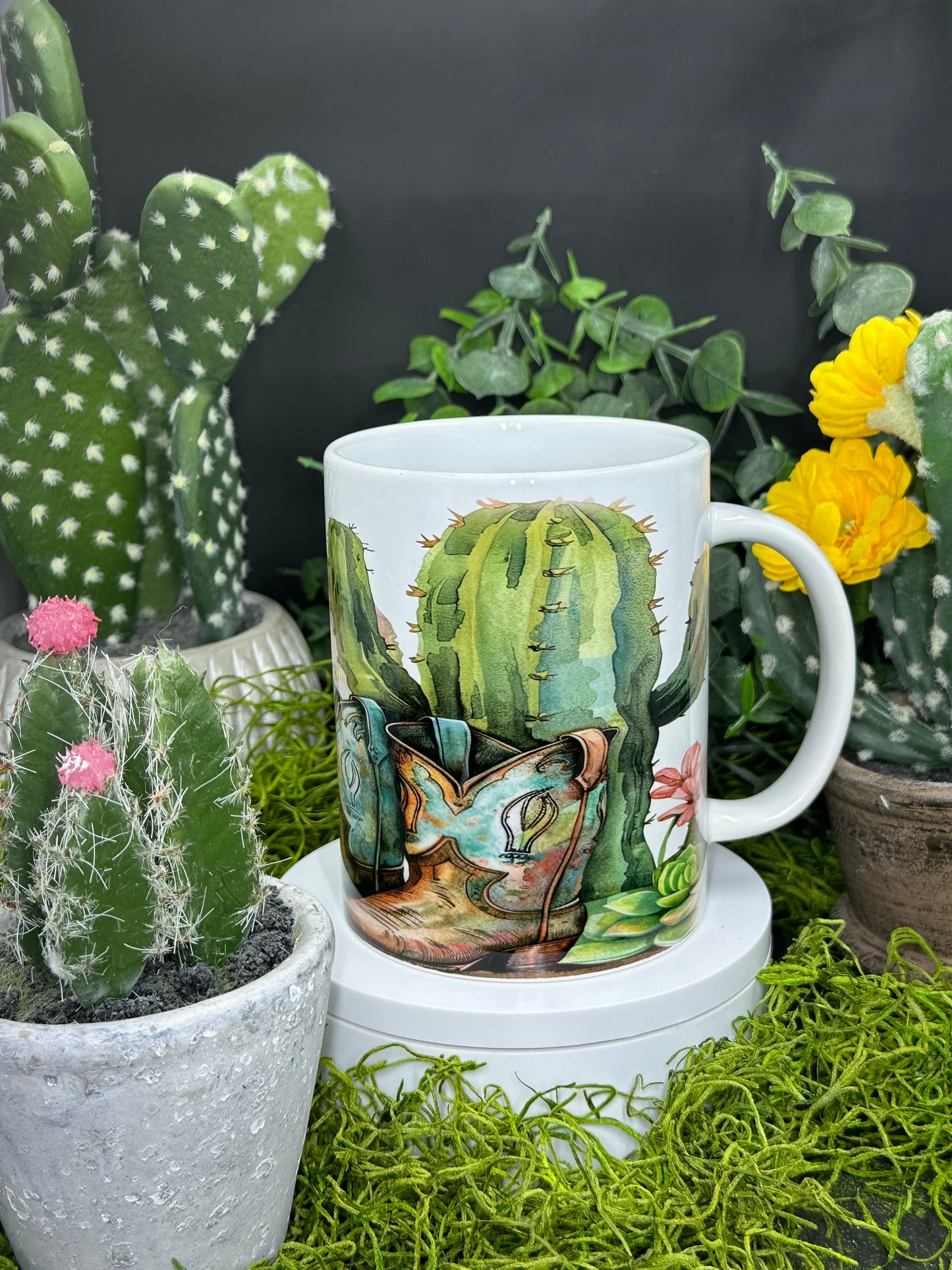 Cowboy Boot Cactus 15oz Mug