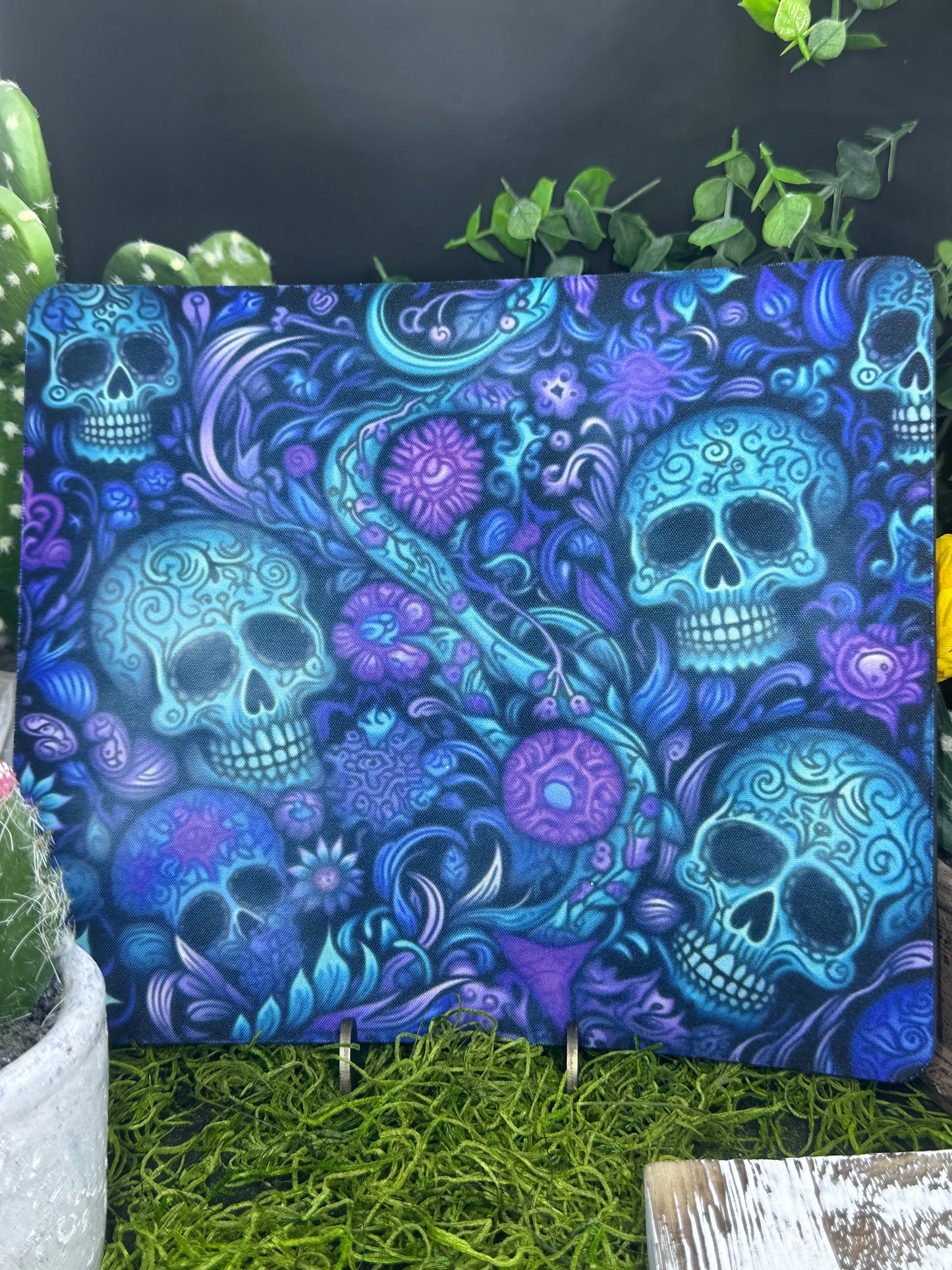 Teal/Purple Sugar Skull Mousepad