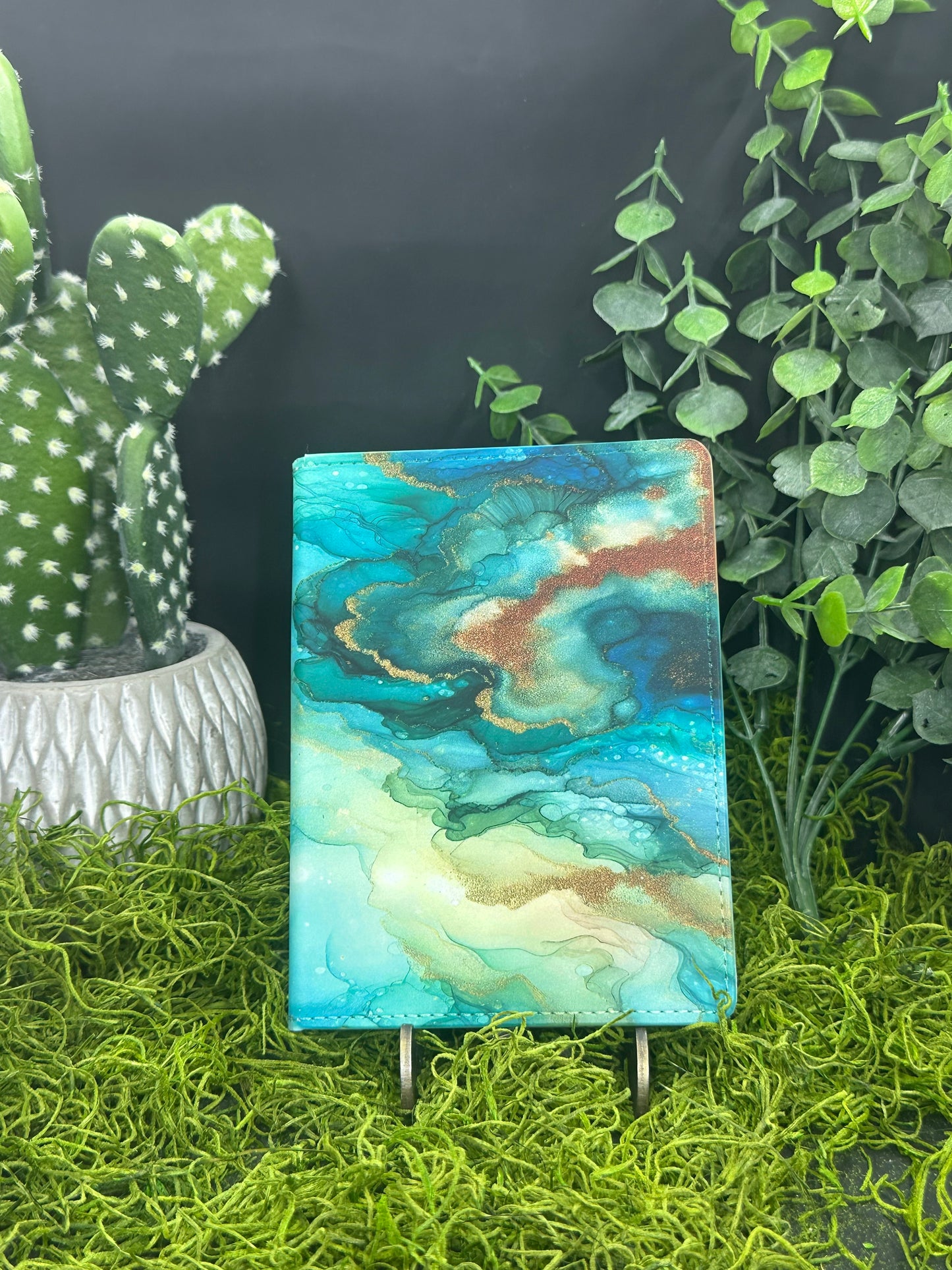 Turquoise Copper Glitter Journal