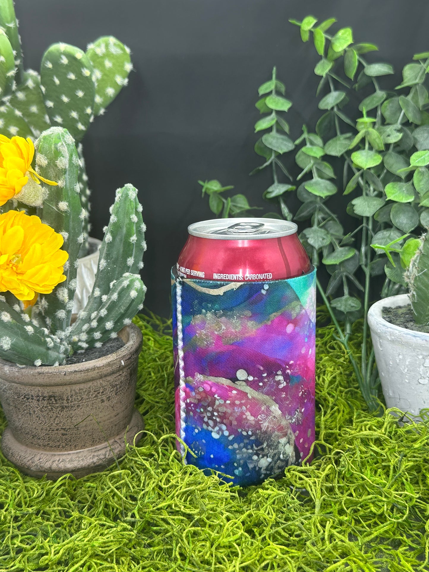 Jewel Tone Swirls Can Koozie