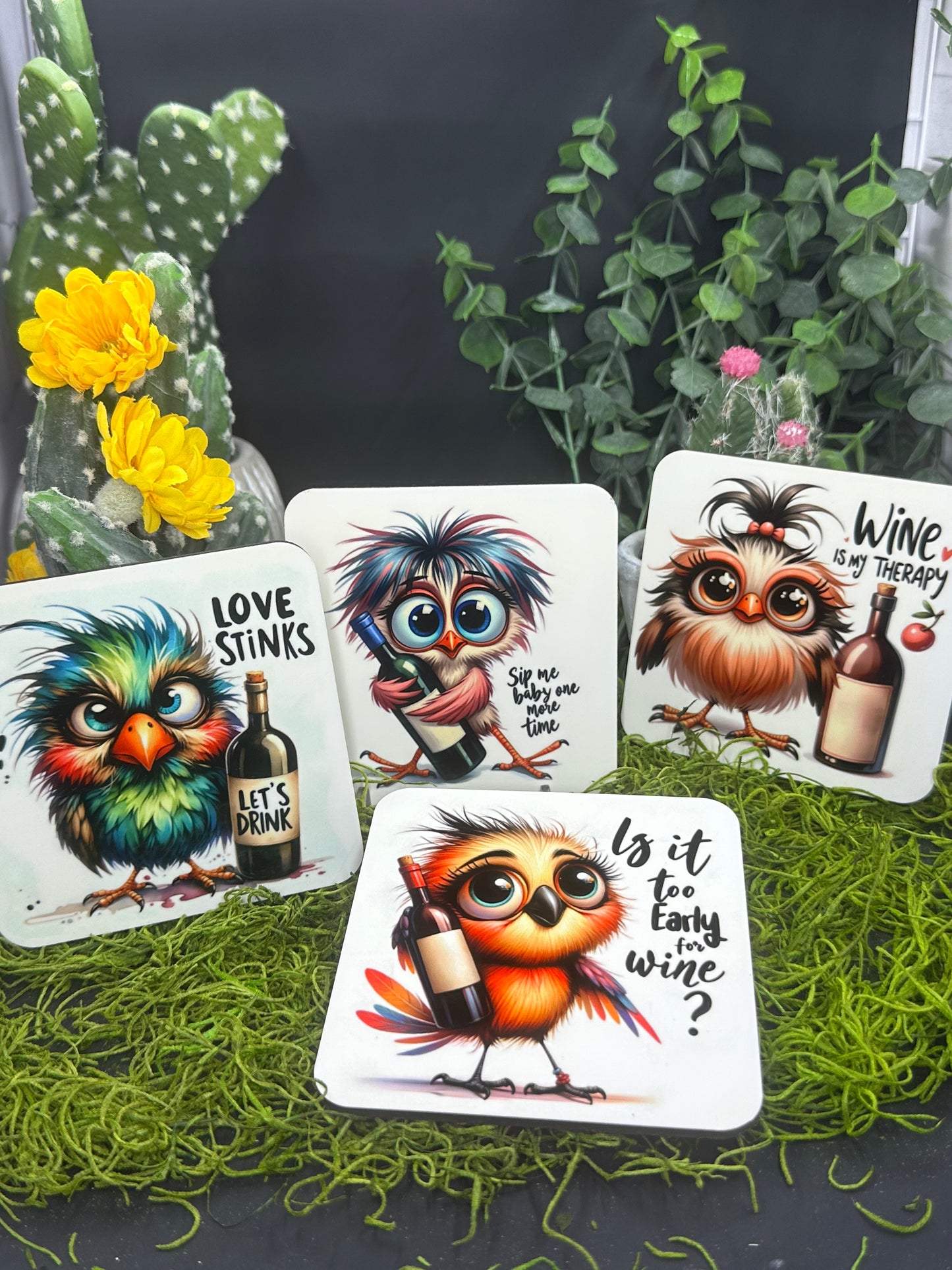 Wine Therapy Chick PDF, Square Coaster