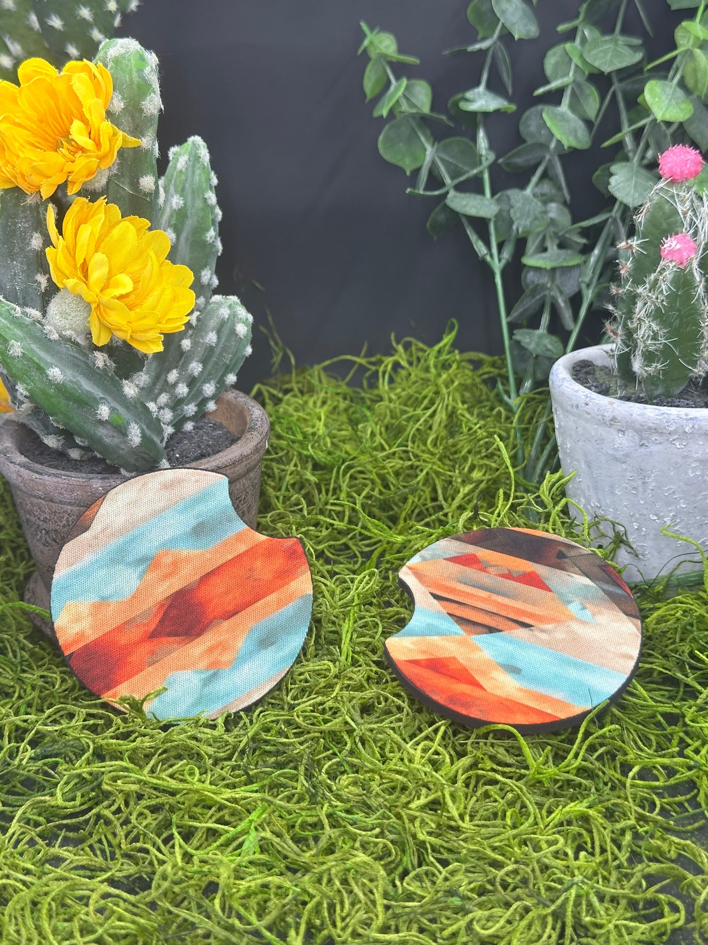 Aztec Rug Set of 2 Auto Coasters