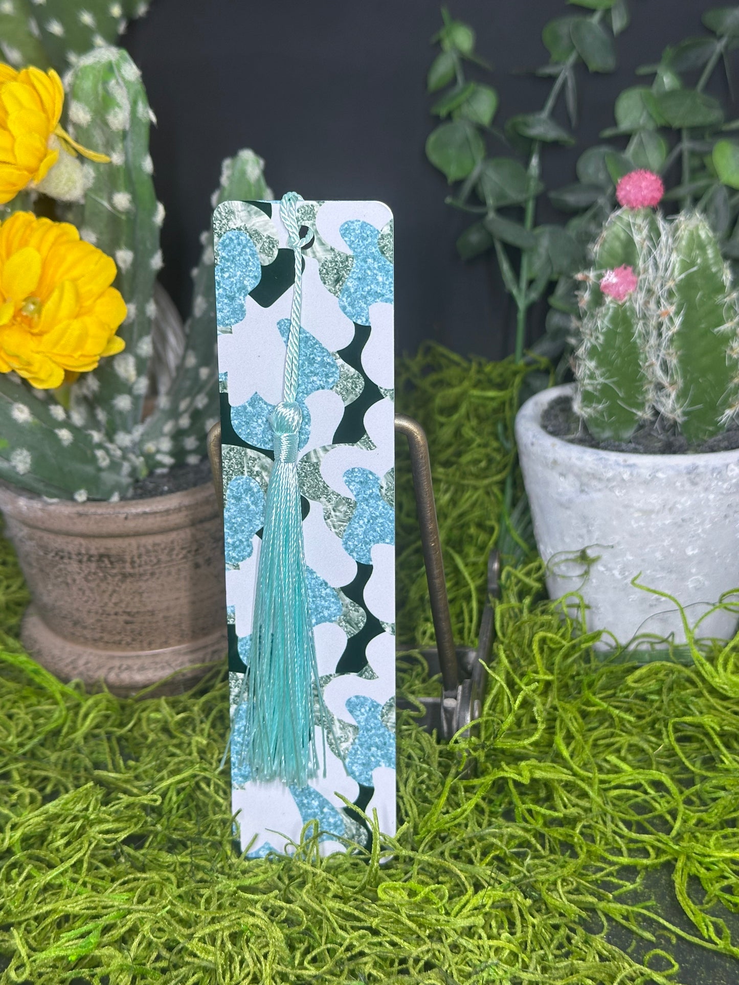 Teal/Gray Camo Bookmark