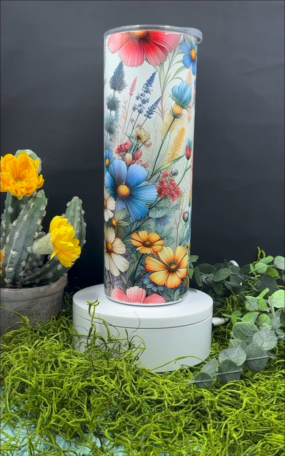 Colorful Wildflowers Skinny Tumbler
