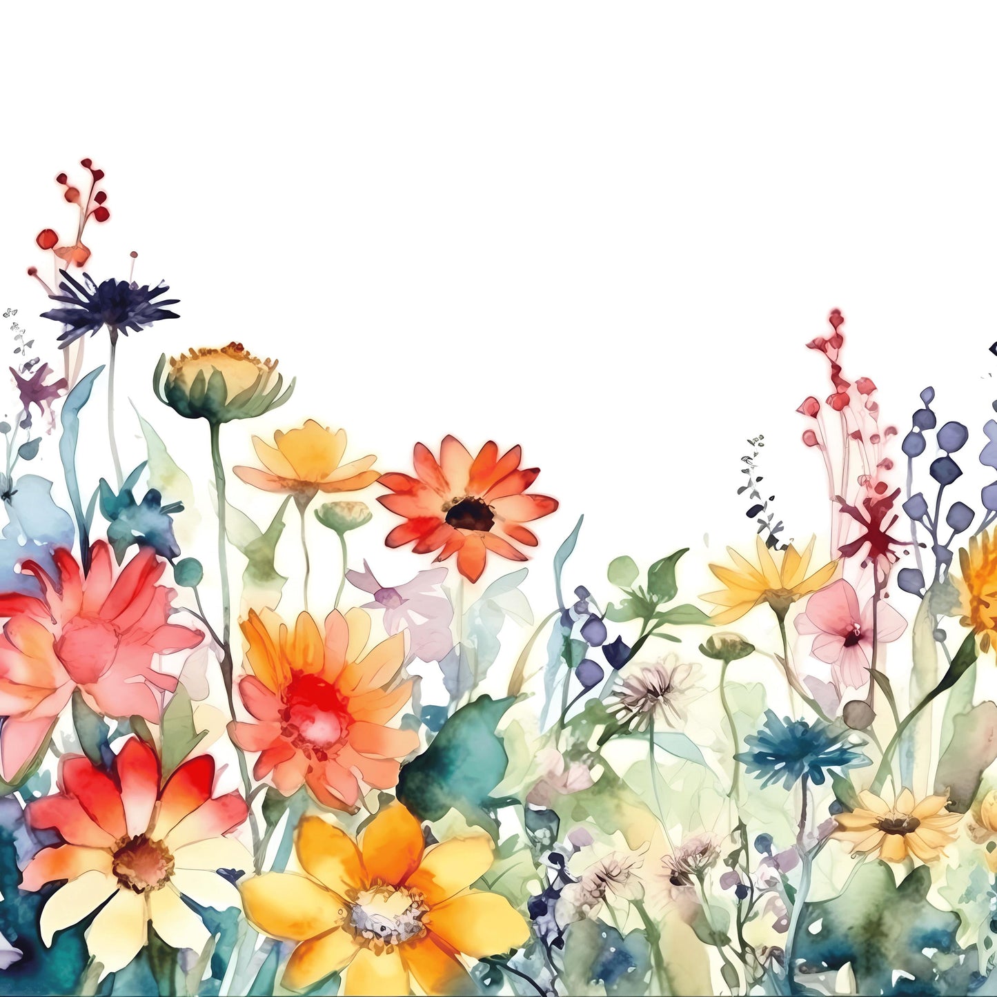 Watercolor Wildflowers Skinny Tumbler