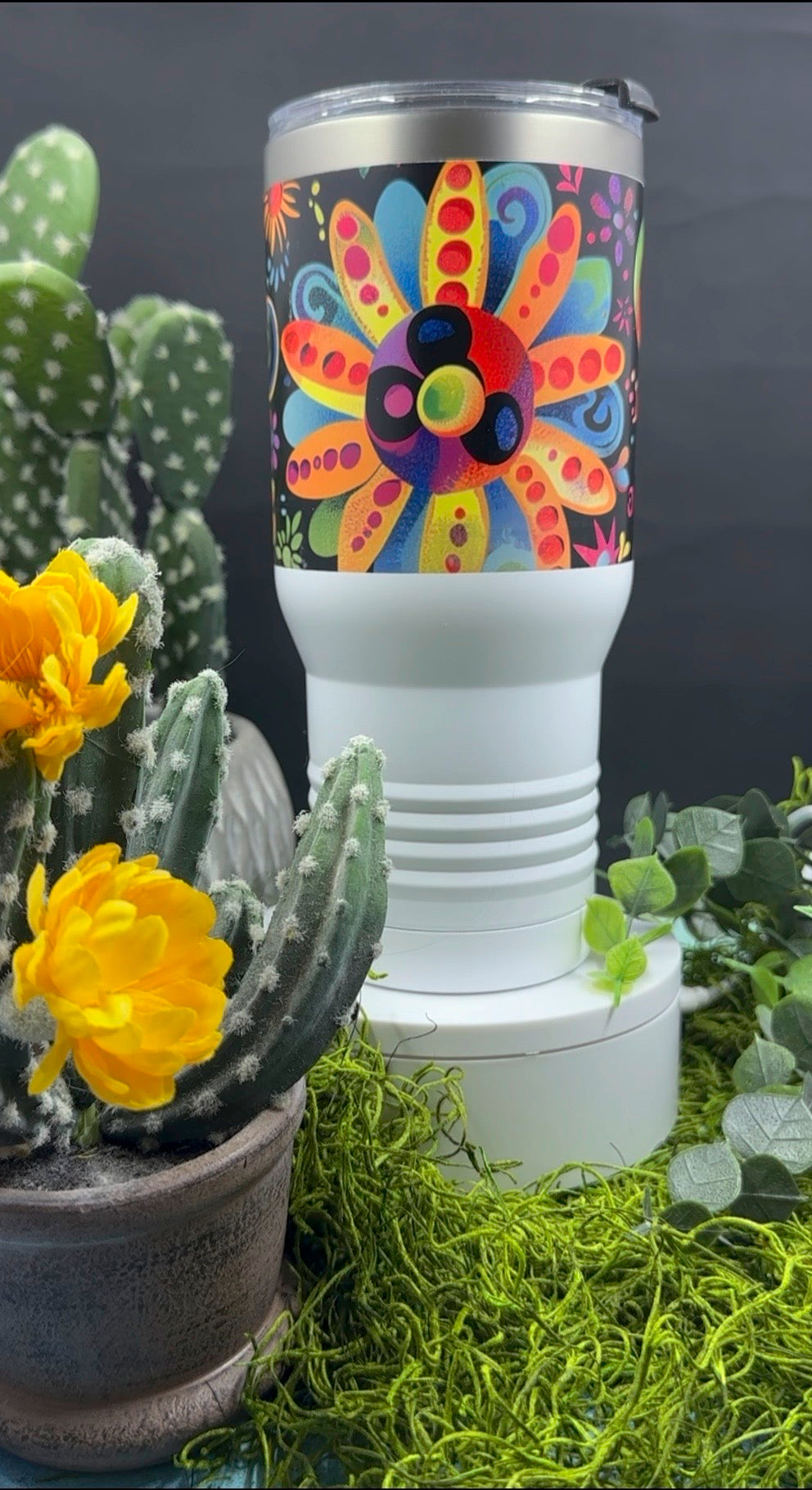 Boho Black Colorful Tumbler