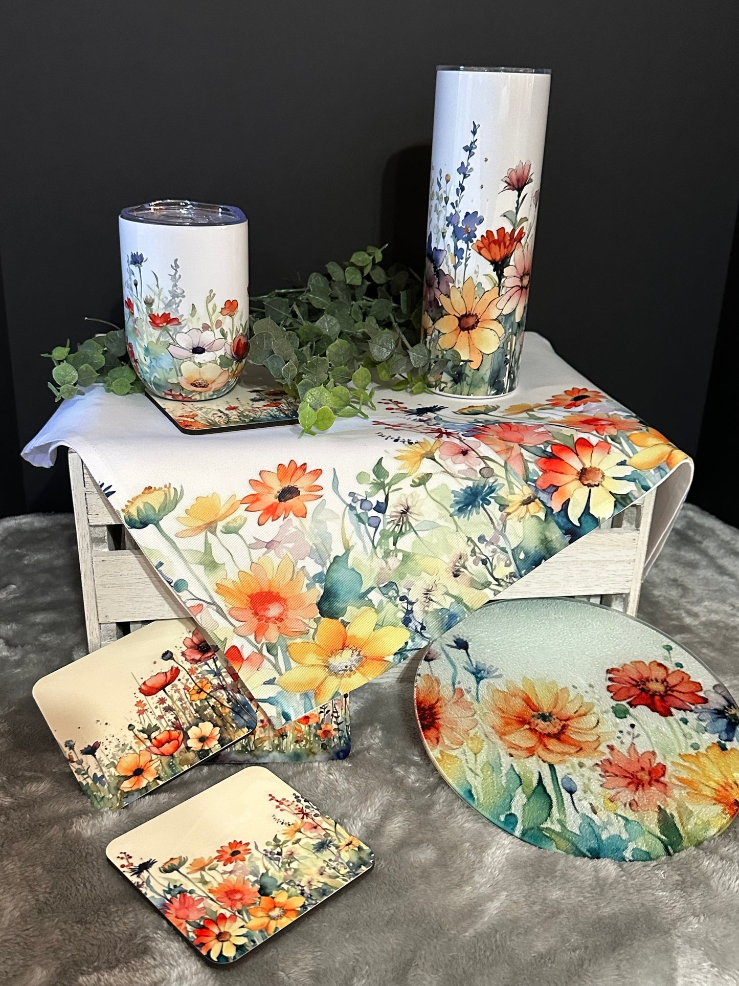 Watercolor Wildflowers Skinny Tumbler