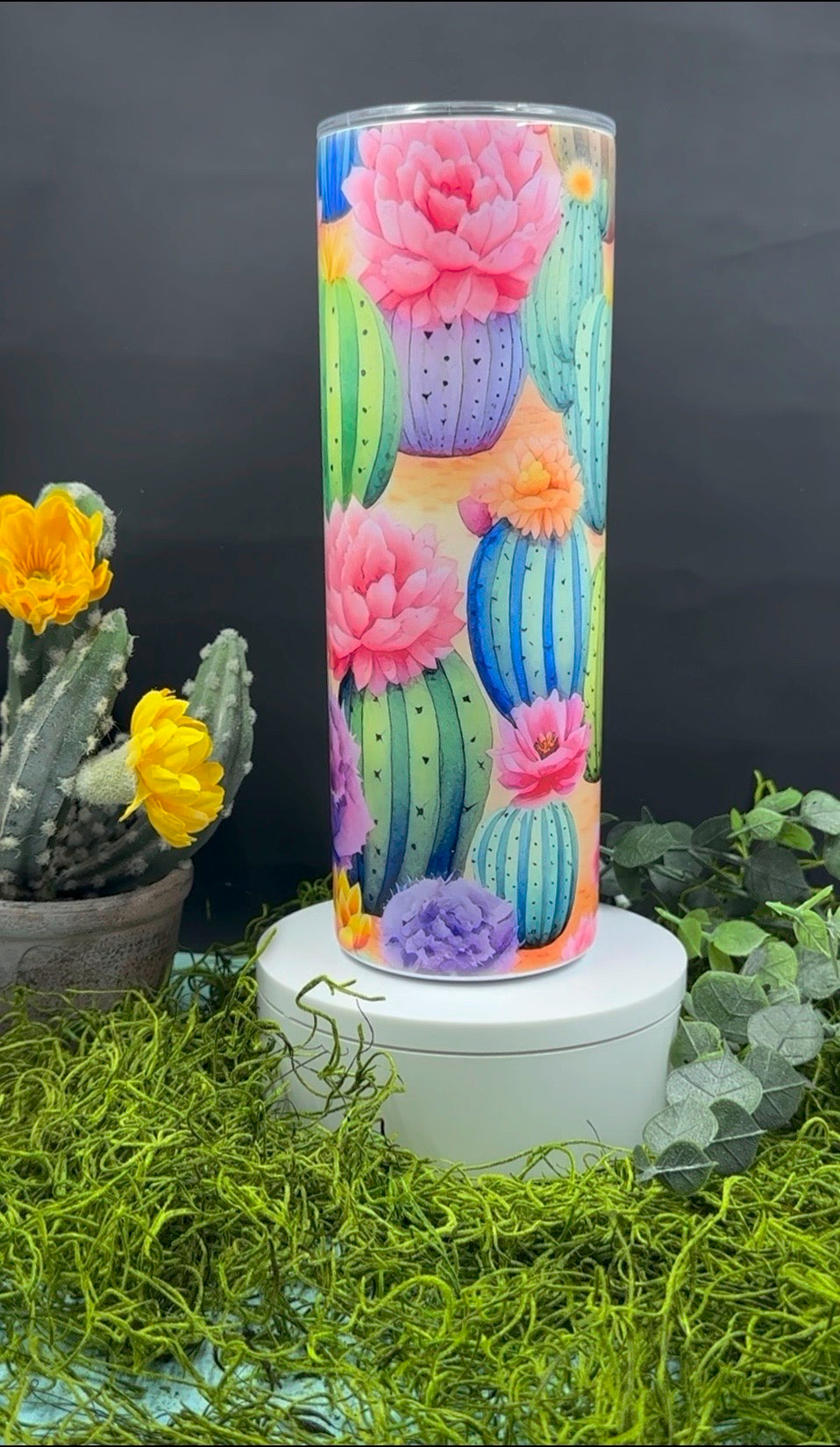 Pastel Cactus Skinny Tumbler
