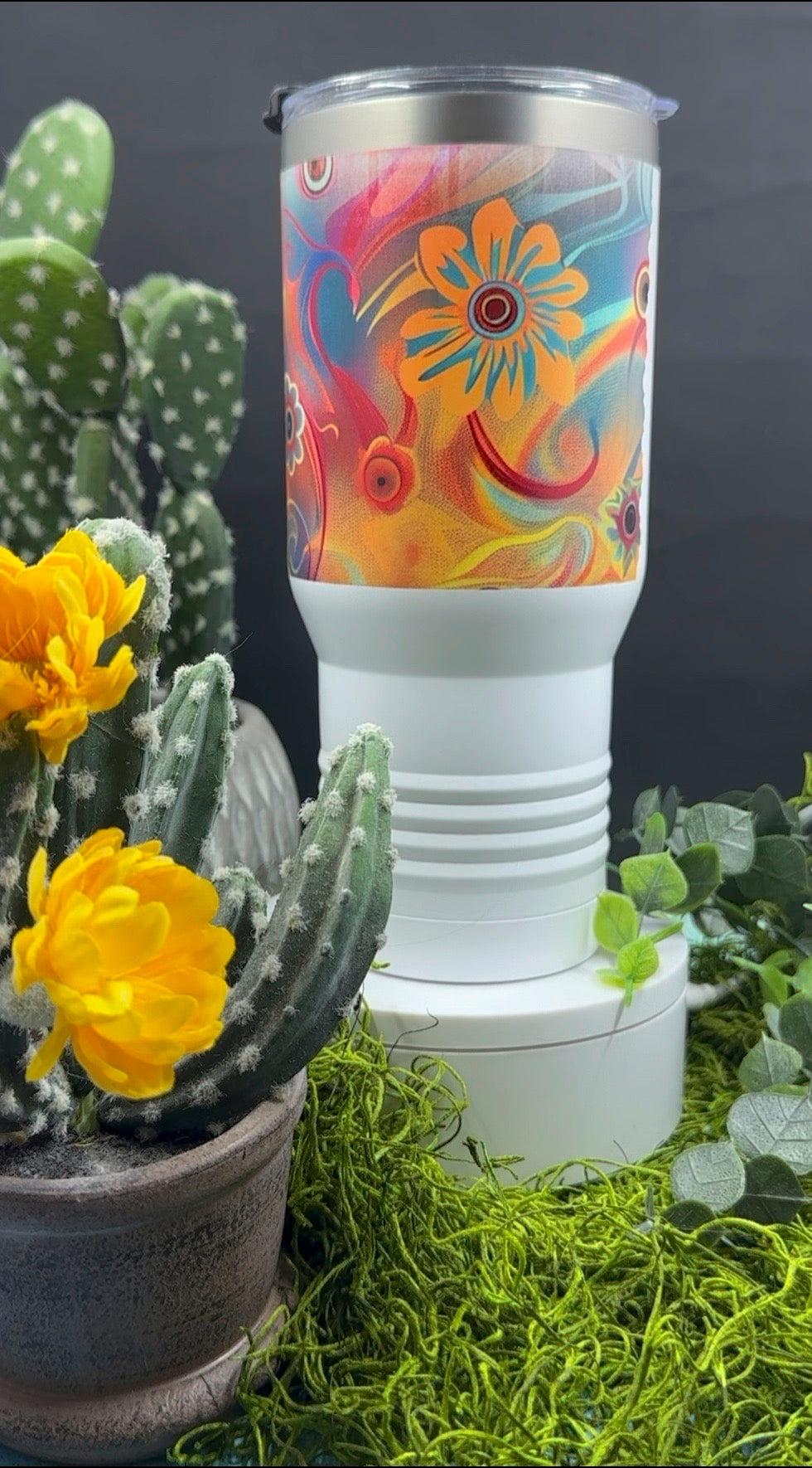 Boho Flower Swirl Tumbler