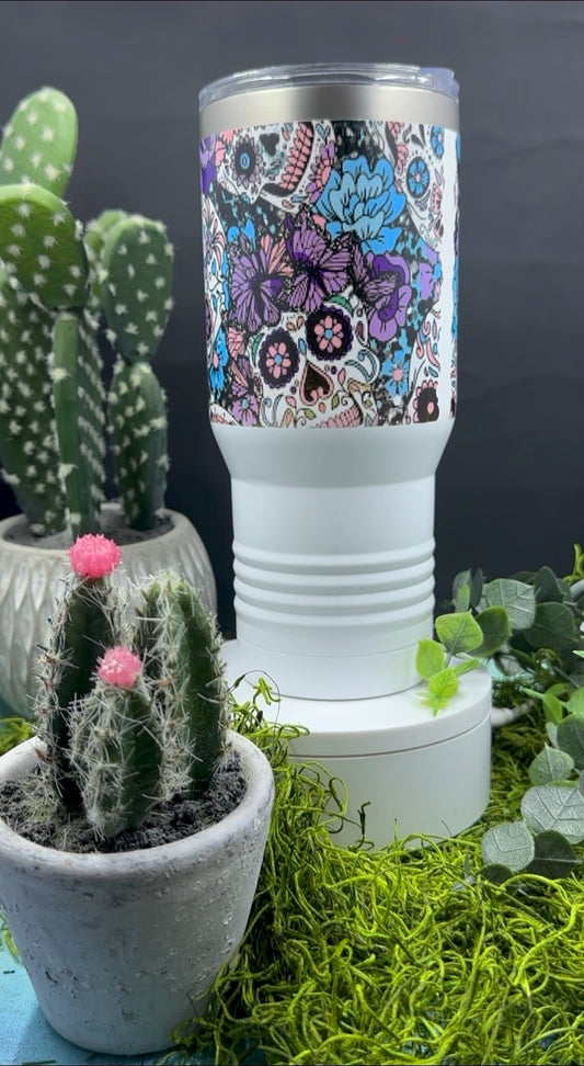 Sugar Skull Purple/Blue Tumbler