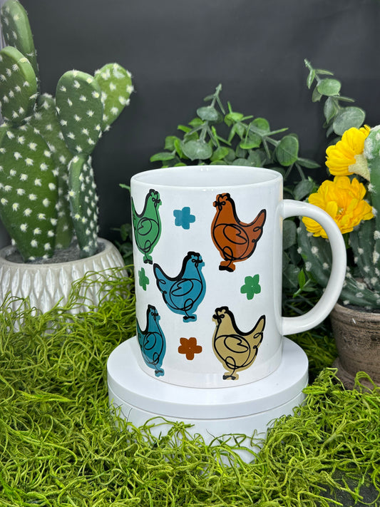 Colorful Chickens 15oz Mug