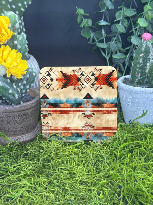 Aztec Rug #4 PDF, Square Coaster