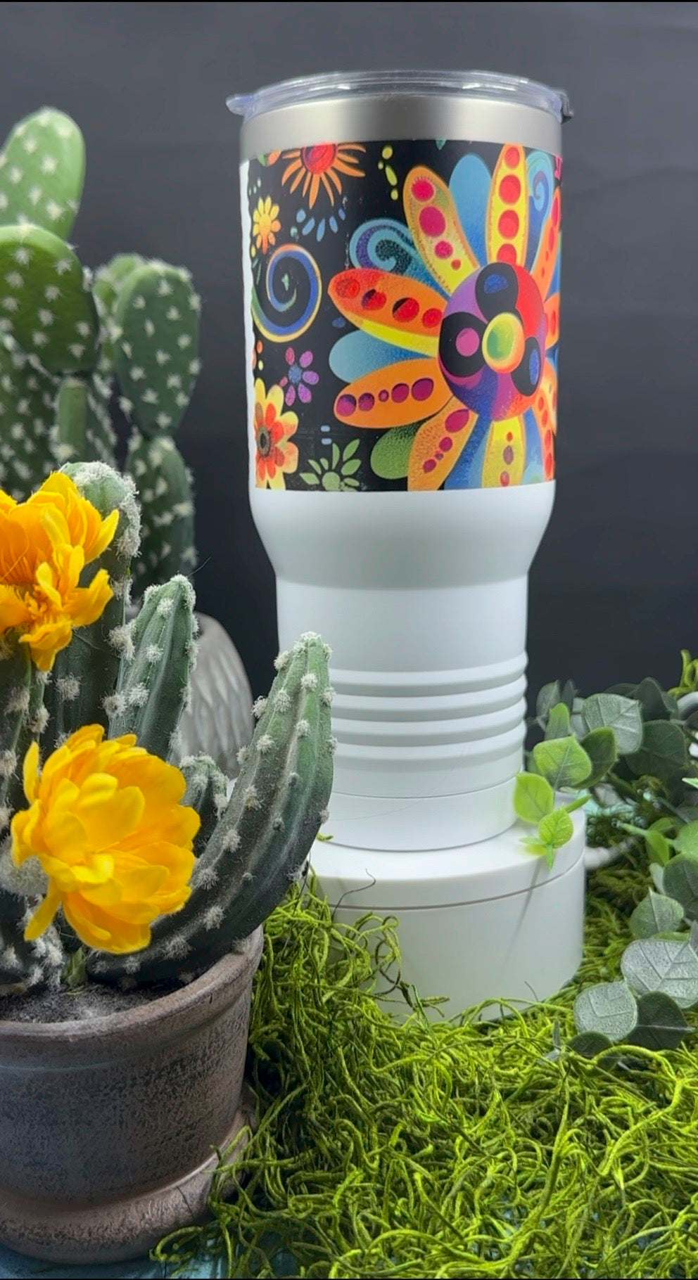 Boho Black Colorful Tumbler