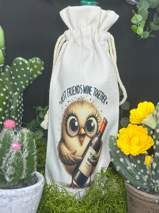 Best Friend Wine Chick Wine Bottle Bag