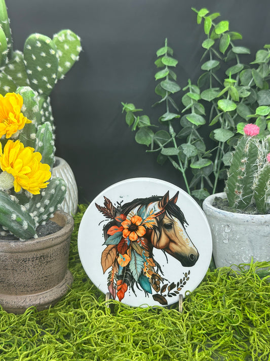 Spirit Horse #2 Ceramic, Round Coaster