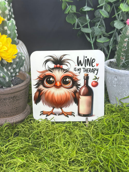 Wine Therapy Chick PDF, Square Coaster