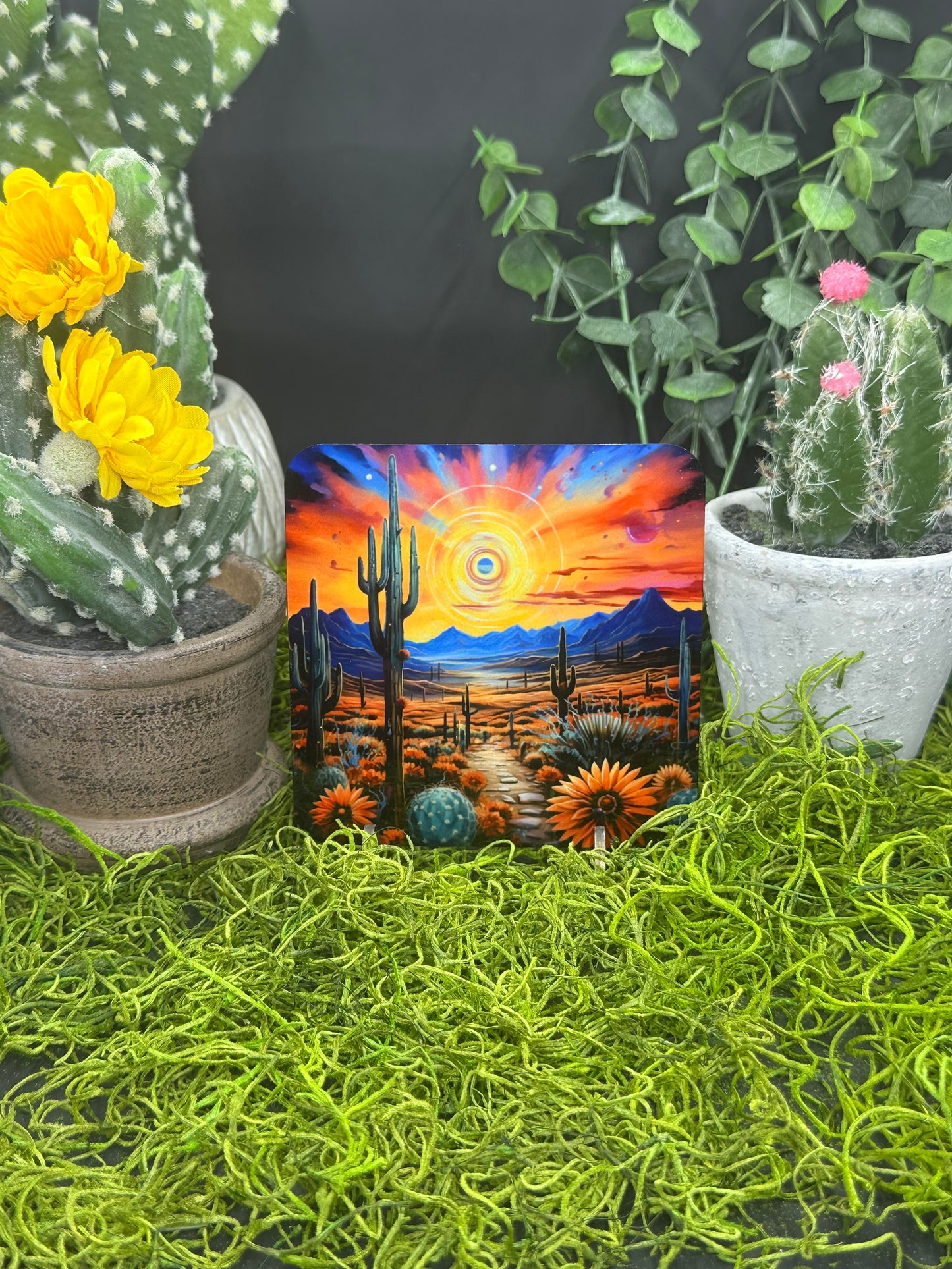 Boho Sunset Blue PDF, Square Coaster