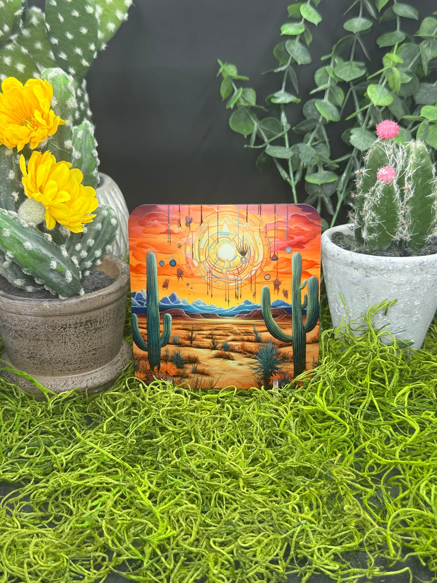 Boho Sunset Orange PDF, Square Coaster