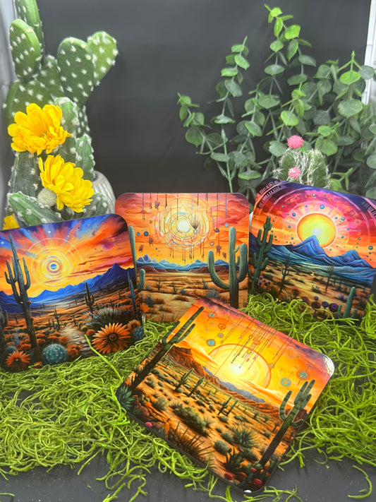 Boho Sunset Orange PDF, Square Coaster