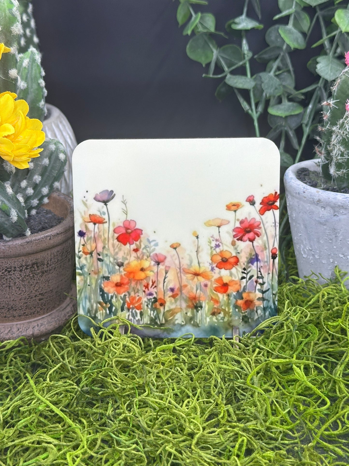 Wildflower Border #1 PDF, Square Coaster