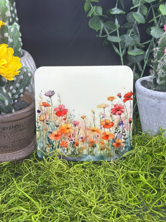 Wildflower Border #1 PDF, Square Coaster