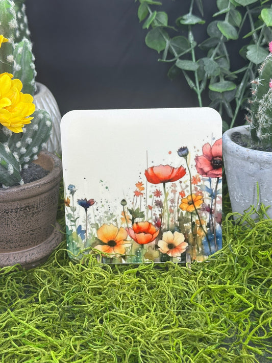 Wildflower Border #3 PDF, Square Coaster