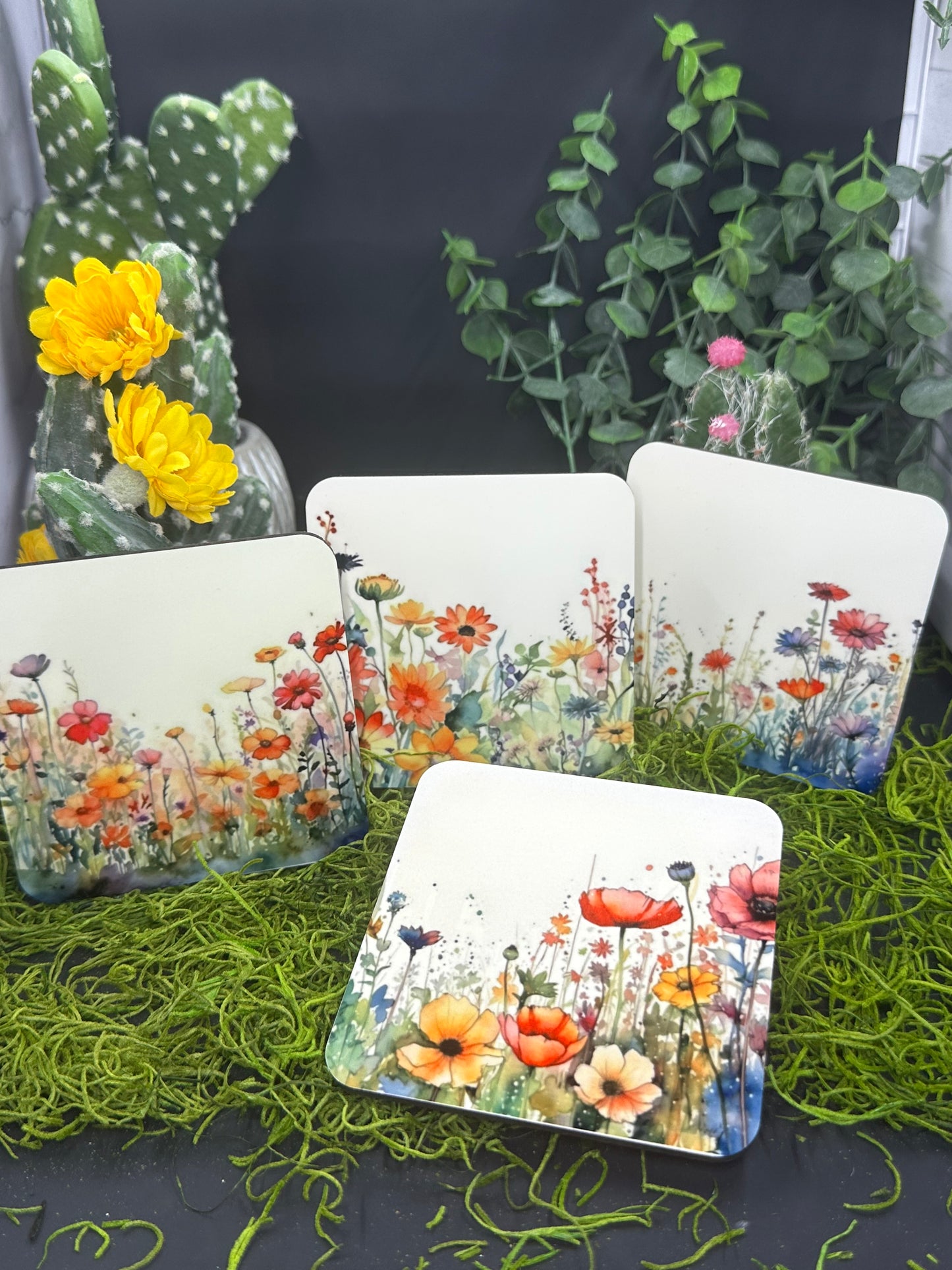 Wildflower Border #3 PDF, Square Coaster