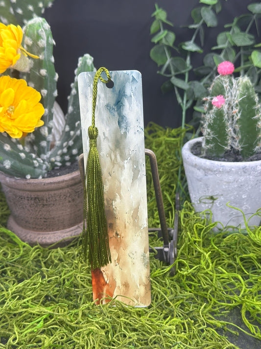 Copper/Green Clouds Bookmark