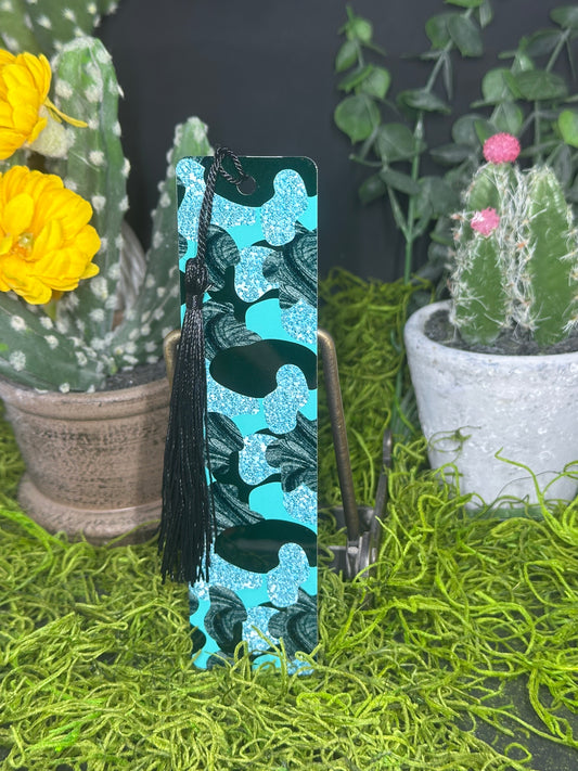 Teal/Black Camo Bookmark