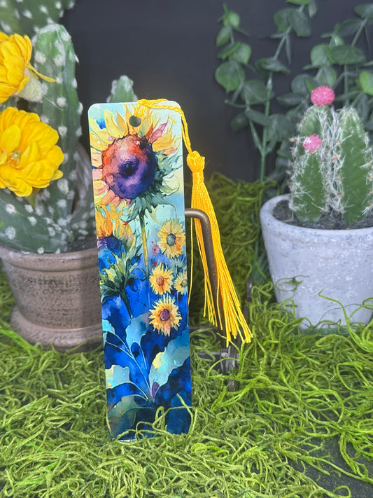 Watercolor Sunflowers Bookmark