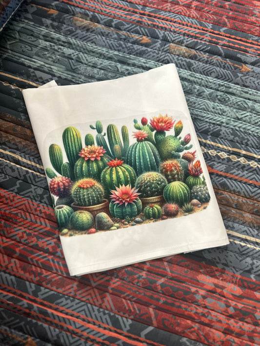 Succulant Cactus Garden Dish Towel