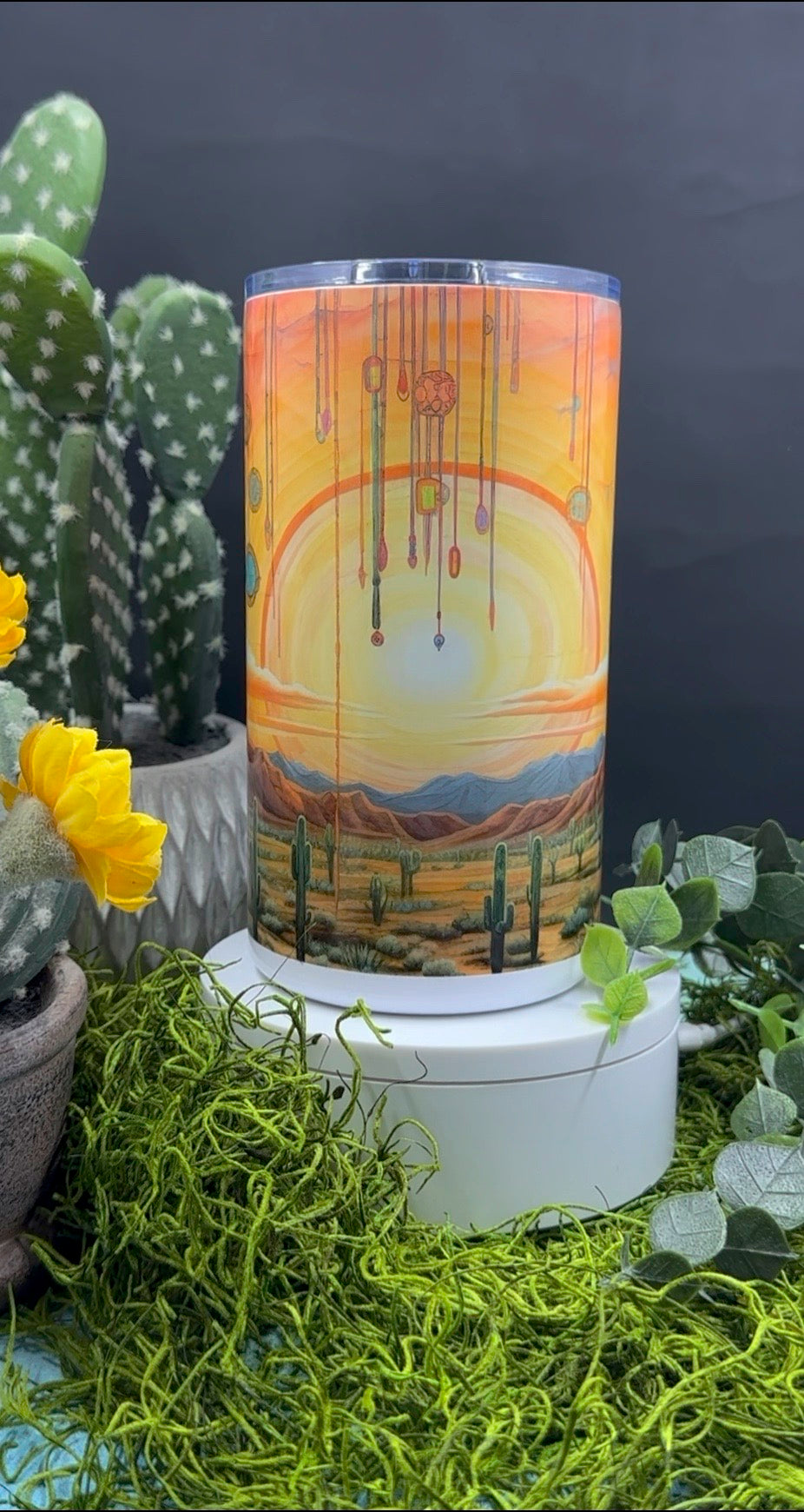 Boho Sunset Handled Tumbler