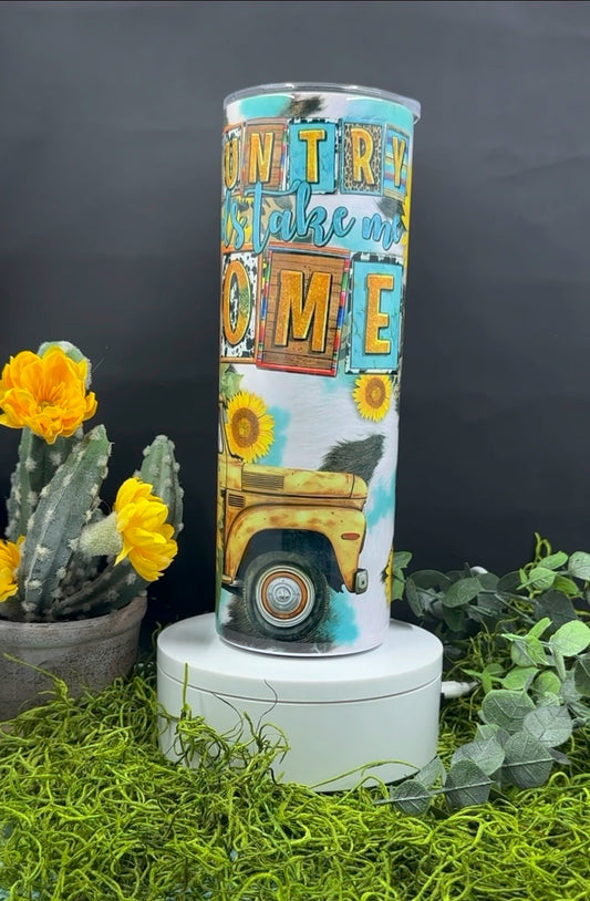 Country Roads Skinny Tumbler