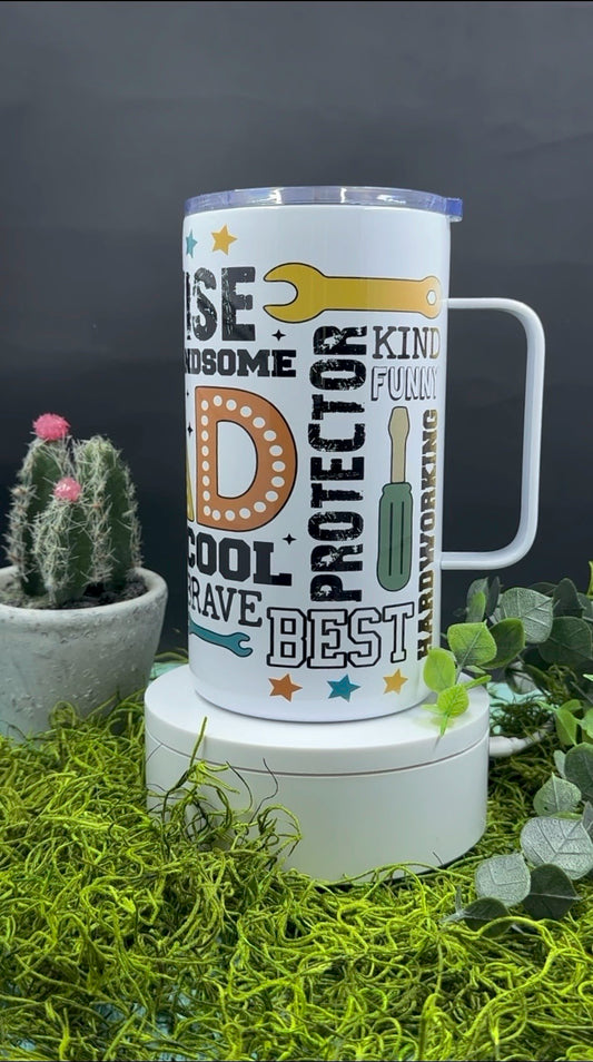 Dad Hero Handled Tumbler