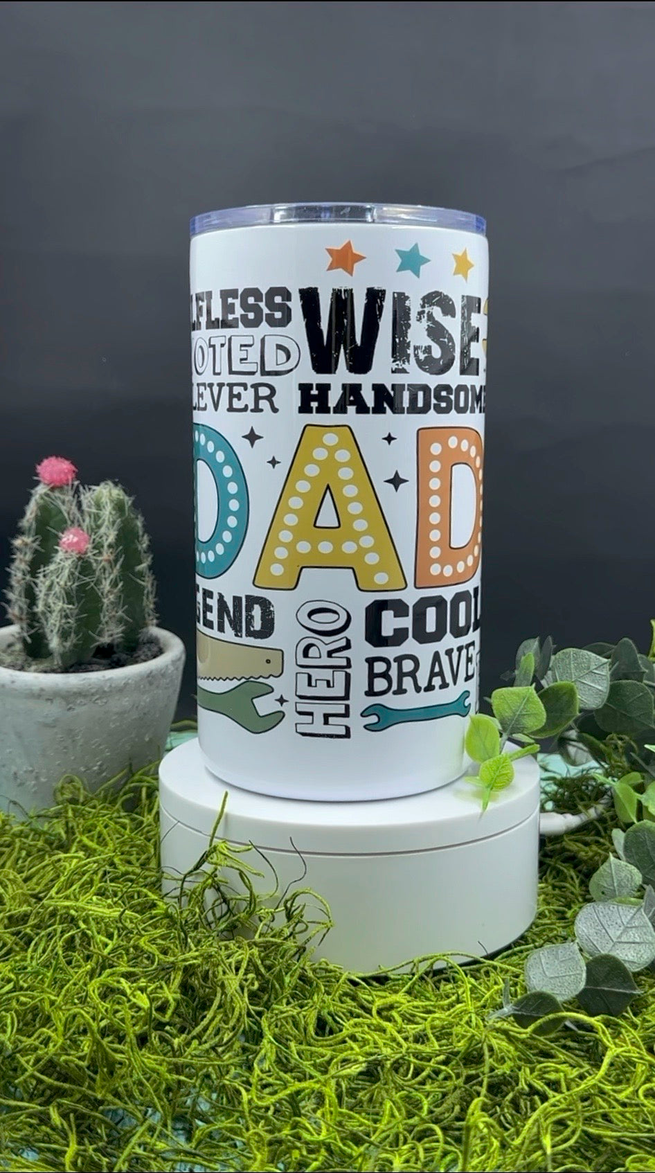 Dad Hero Handled Tumbler