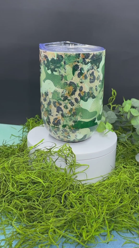 Camo Leapord Wine Tumbler