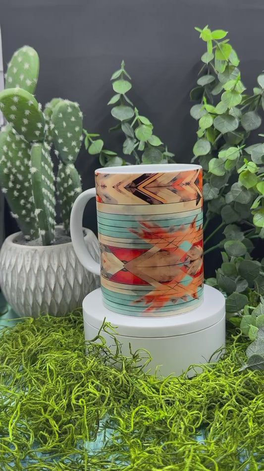 Aztec Rug 3 Wine Tumbler